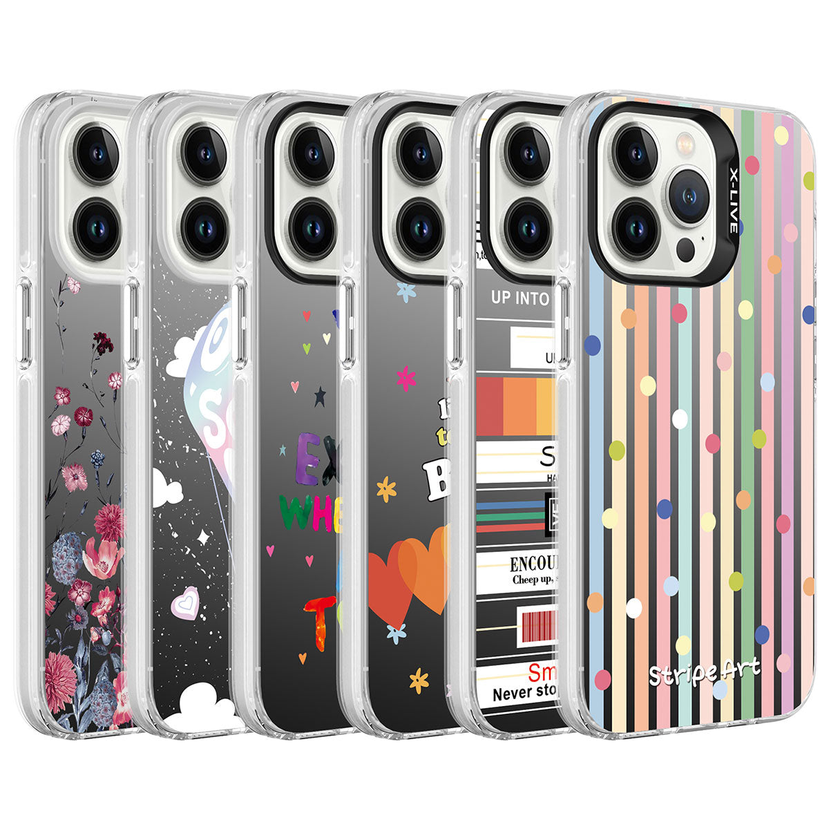 iPhone 13 Pro Max Kılıf Desenli Zore Silver Sert Kılıf