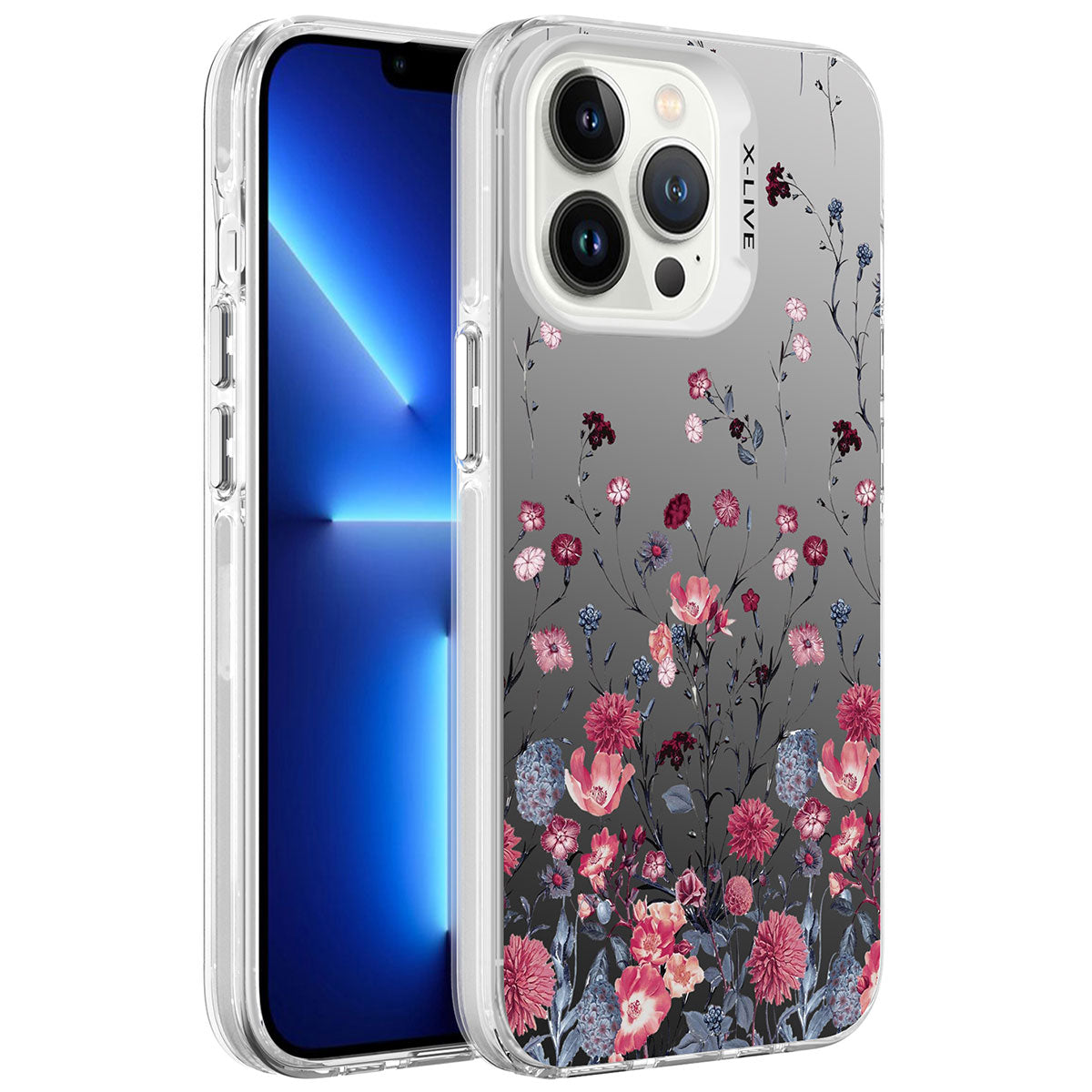 iPhone 13 Pro Max Kılıf Desenli Zore Silver Sert Kılıf