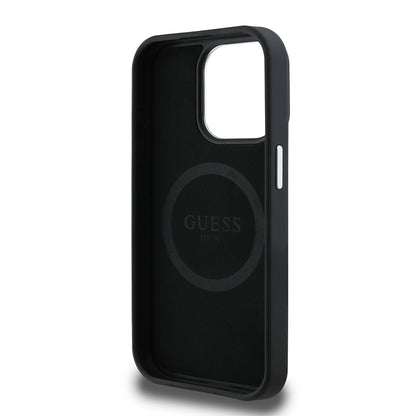 iPhone 13 Pro Max Kılıf Guess Orijinal Lisanslı M-safe Şarj Özellikli Grained Triangle Kılıf
