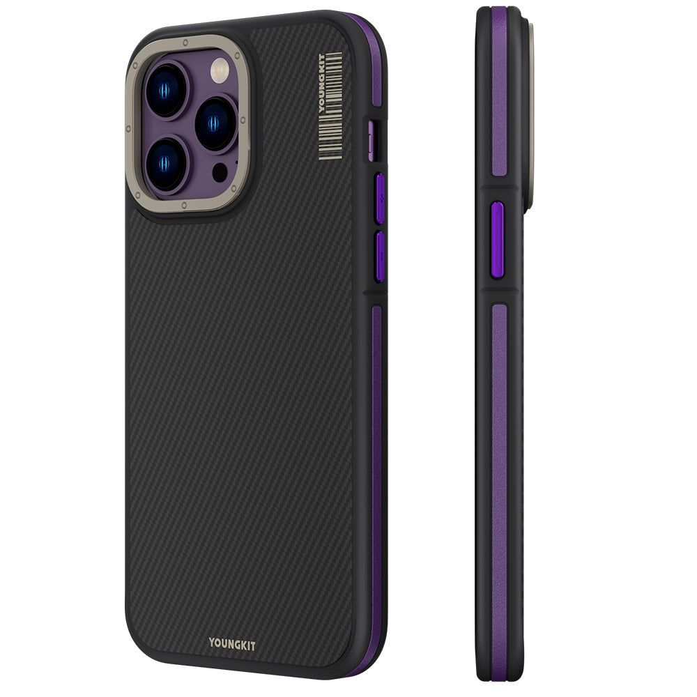 iPhone 13 Pro Max Kılıf M-safe Şarj Özellikli YoungKit 600D Kevlar Kılıf