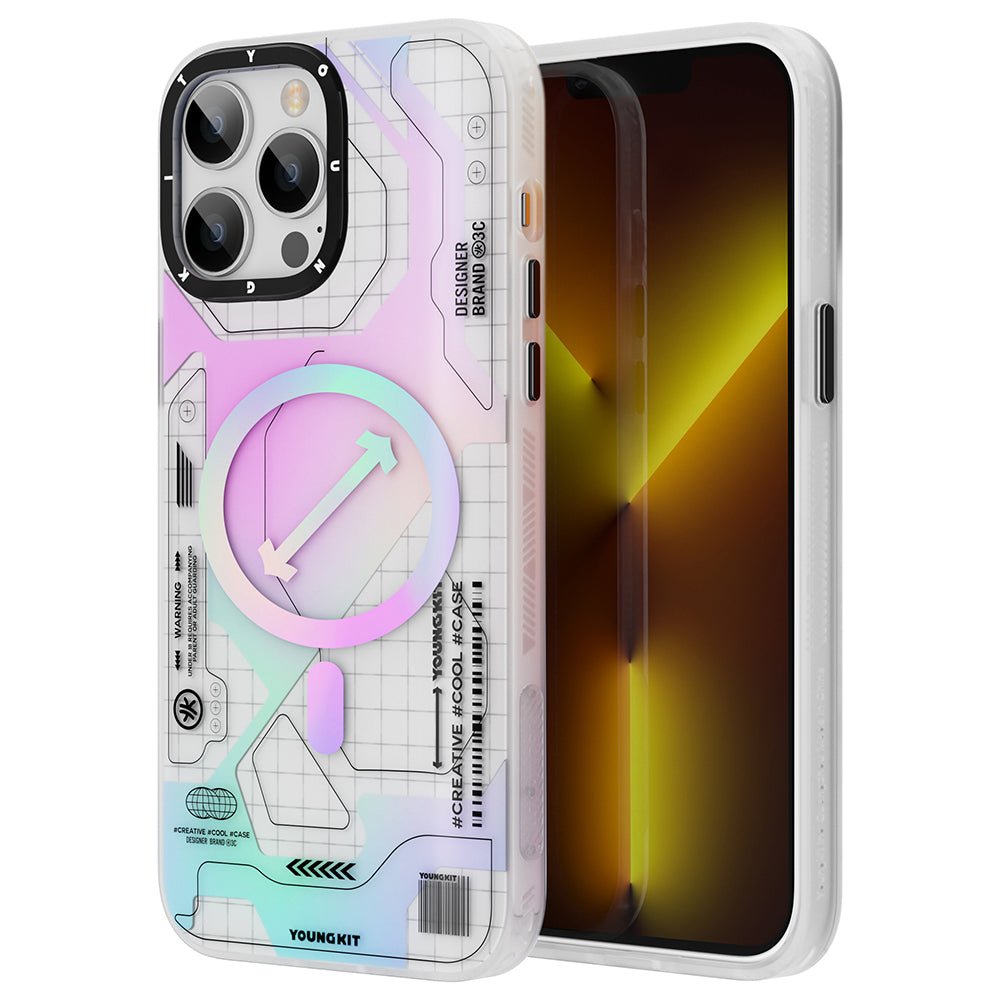 iPhone 13 Pro Max Kılıf M-safe Şarj Özellikli YoungKit Metaverse Serisi Kılıf
