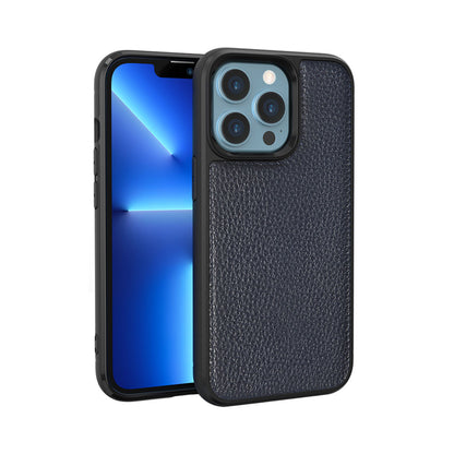 iPhone 13 Pro Max Kılıf Wiwu Genuine Leather Plastic Calfskin Orijinal Deri Kılıf