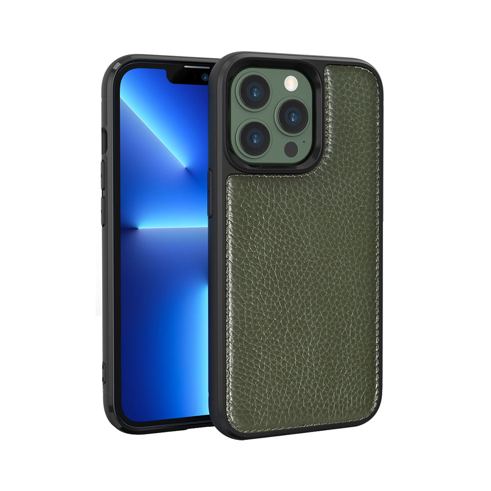 iPhone 13 Pro Max Kılıf Wiwu Genuine Leather Plastic Calfskin Orjinal Deri Kılıf