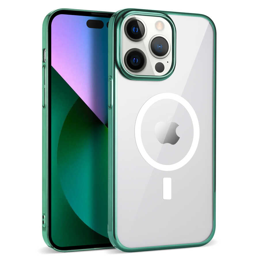 iPhone 13 Pro Max Kılıf Zore Wireless Şarj Özellikli Pixel M-safe Kılıf