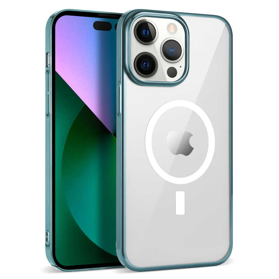 iPhone 13 Pro Max Kılıf Zore Wireless Şarj Özellikli Pixel M-safe Kılıf