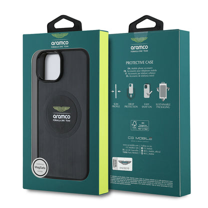 iPhone 14 Kılıf Aston Martin Orijinal Lisanslı M-safe Şarj Özellikli Aluminyum Arka Yüzeyli Formula One Team Baskılı Kılıf