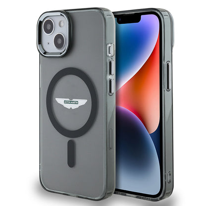 iPhone 14 Kılıf Aston Martin Orijinal Lisanslı M-safe Şarj Özellikli IML Baskı Logolu Metal Düğmeli Kılıf