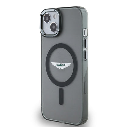 iPhone 14 Kılıf Aston Martin Orijinal Lisanslı M-safe Şarj Özellikli IML Baskı Logolu Metal Düğmeli Kılıf