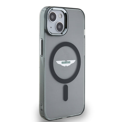 iPhone 14 Kılıf Aston Martin Orijinal Lisanslı M-safe Şarj Özellikli IML Baskı Logolu Metal Düğmeli Kılıf