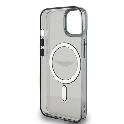 iPhone 14 Kılıf Aston Martin Orijinal Lisanslı M-safe Şarj Özellikli IML Baskı Logolu Metal Düğmeli Kılıf
