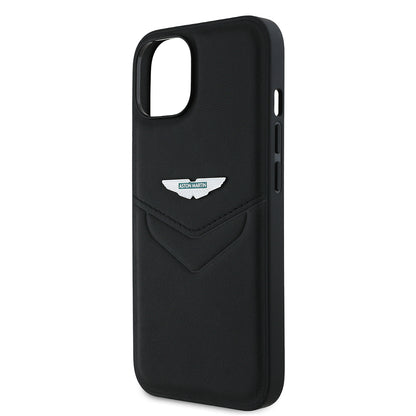 iPhone 14 Kılıf Aston Martin Orijinal Lisanslı Victory Dizayn PU Deri Metal Logolu Kılıf