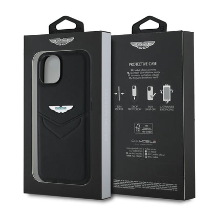 iPhone 14 Kılıf Aston Martin Orijinal Lisanslı Victory Dizayn PU Deri Metal Logolu Kılıf