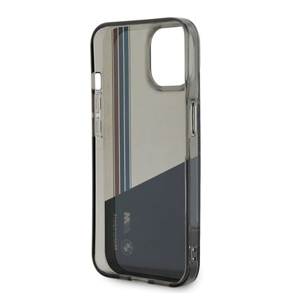 iPhone 14 Kılıf BMW Orijinal Lisanslı Yarı Transparan M Dizayn Çizgili Kılıf