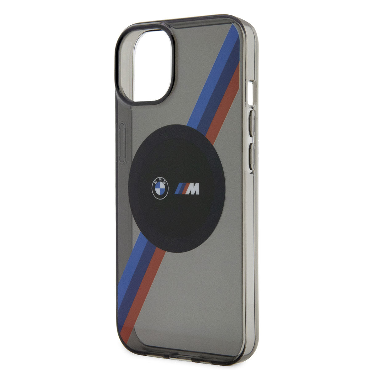 iPhone 14 Kılıf BMW M-safe Şarj Özellikli Transparan 3 Renkli Şerit Dizayn Kılıf