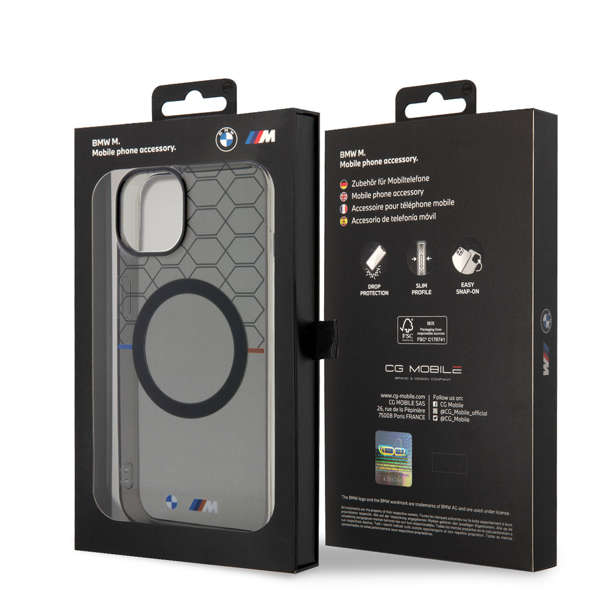 iPhone 14 Kılıf BMW M-safe Şarj Özellikli Transparan M Dizayn Kılıf