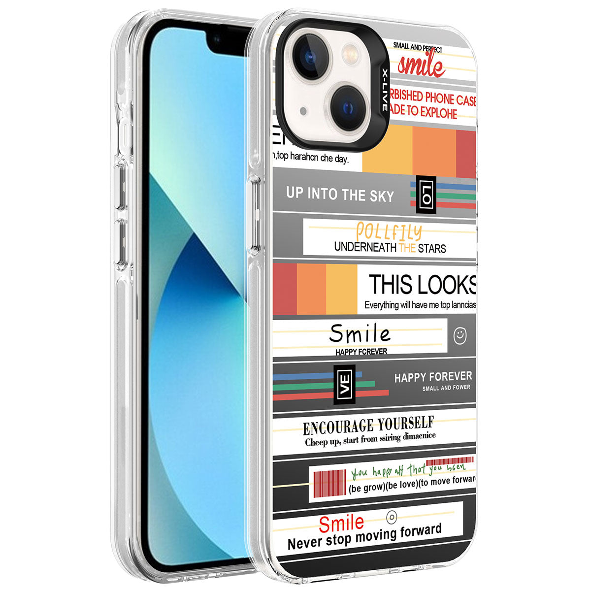 iPhone 14 Kılıf Desenli Zore Silver Sert Kılıf