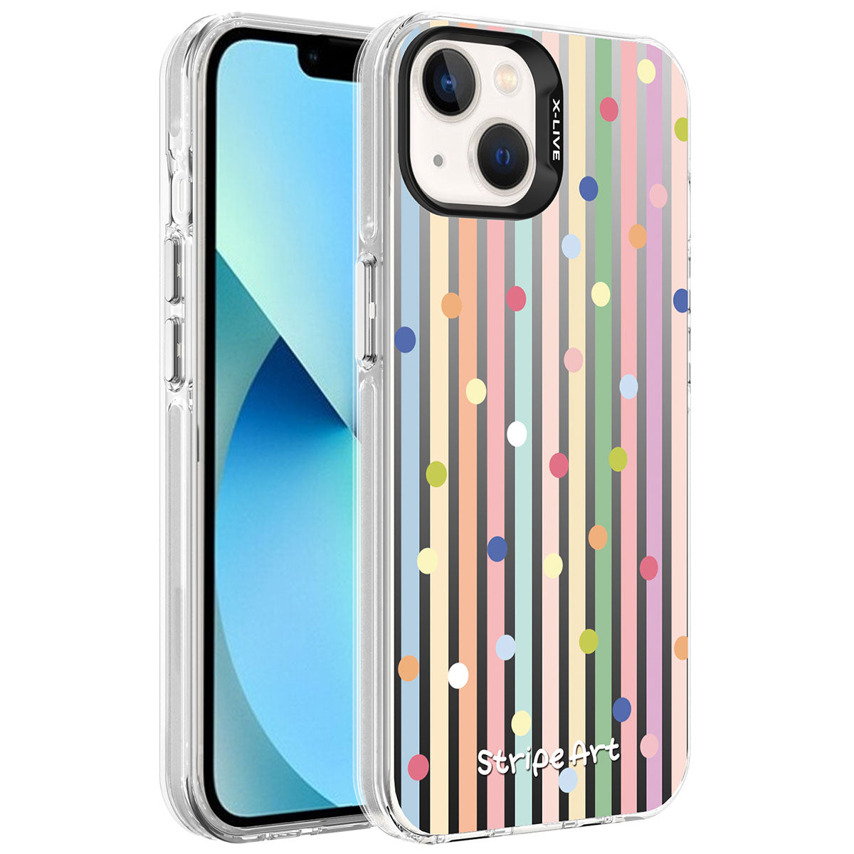 iPhone 14 Kılıf Desenli Zore Silver Sert Kılıf