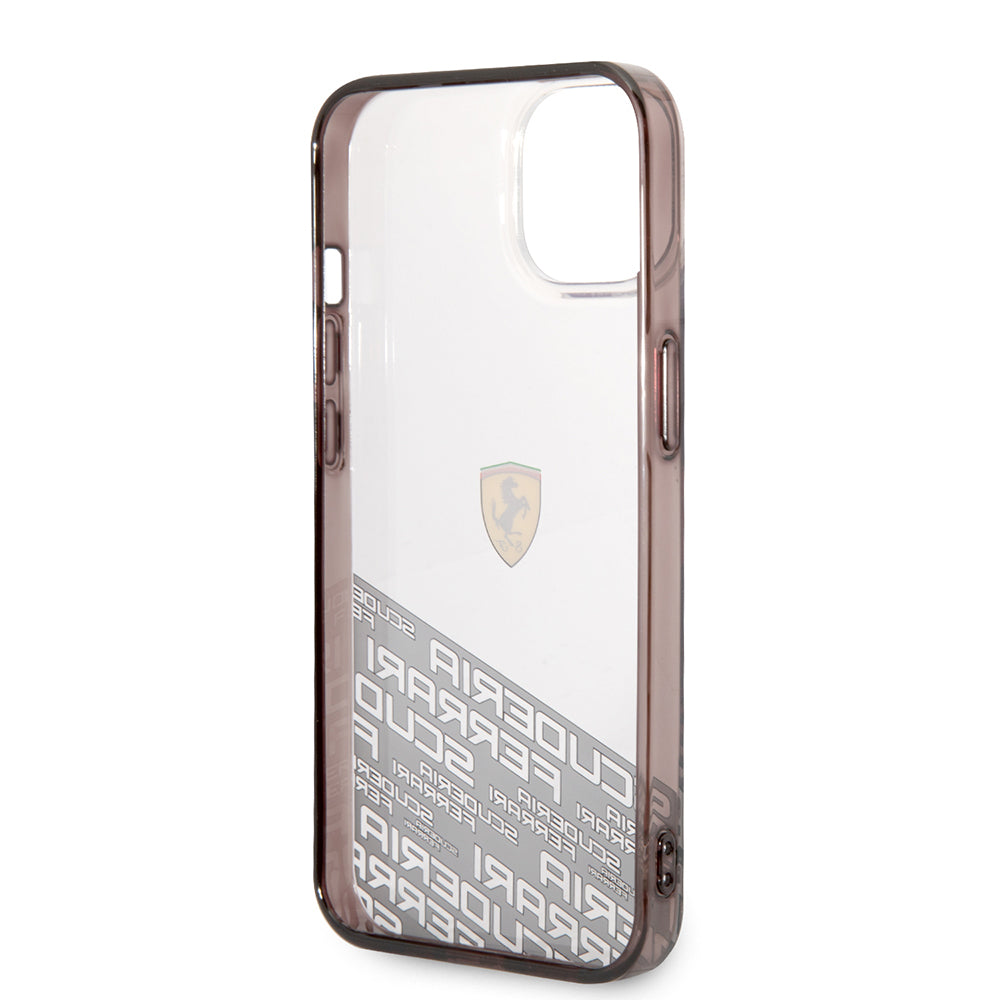 iPhone 14 Kılıf Ferrari Orijinal Lisanlı Transparan Alt Kısım Baskılı Dizayn Kılıf