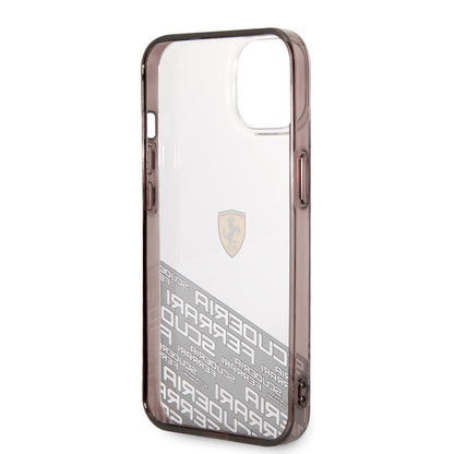 iPhone 14 Kılıf Ferrari Orijinal Lisanlı Transparan Alt Kısım Baskılı Dizayn Kılıf