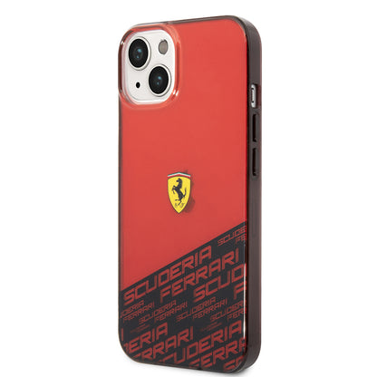 iPhone 14 Kılıf Ferrari Orijinal Lisanlı Transparan Alt Kısım Baskılı Dizayn Kılıf