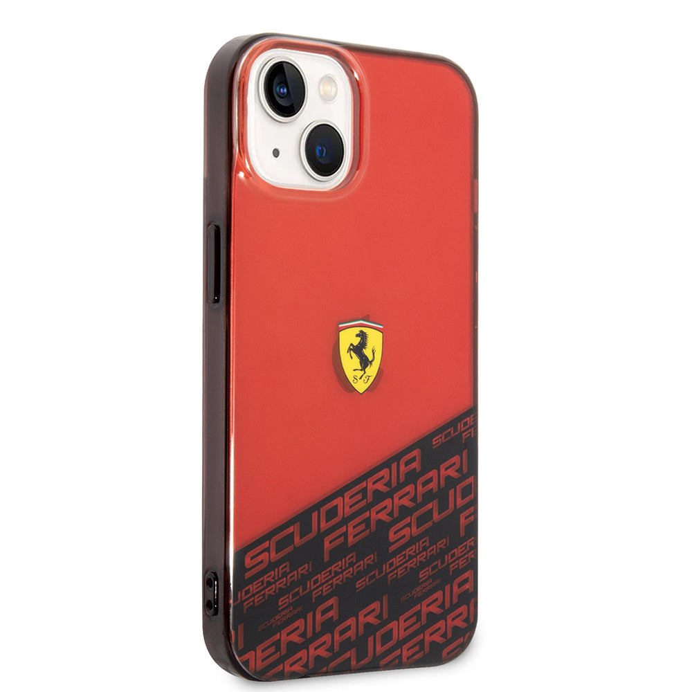 iPhone 14 Kılıf Ferrari Orijinal Lisanlı Transparan Alt Kısım Baskılı Dizayn Kılıf