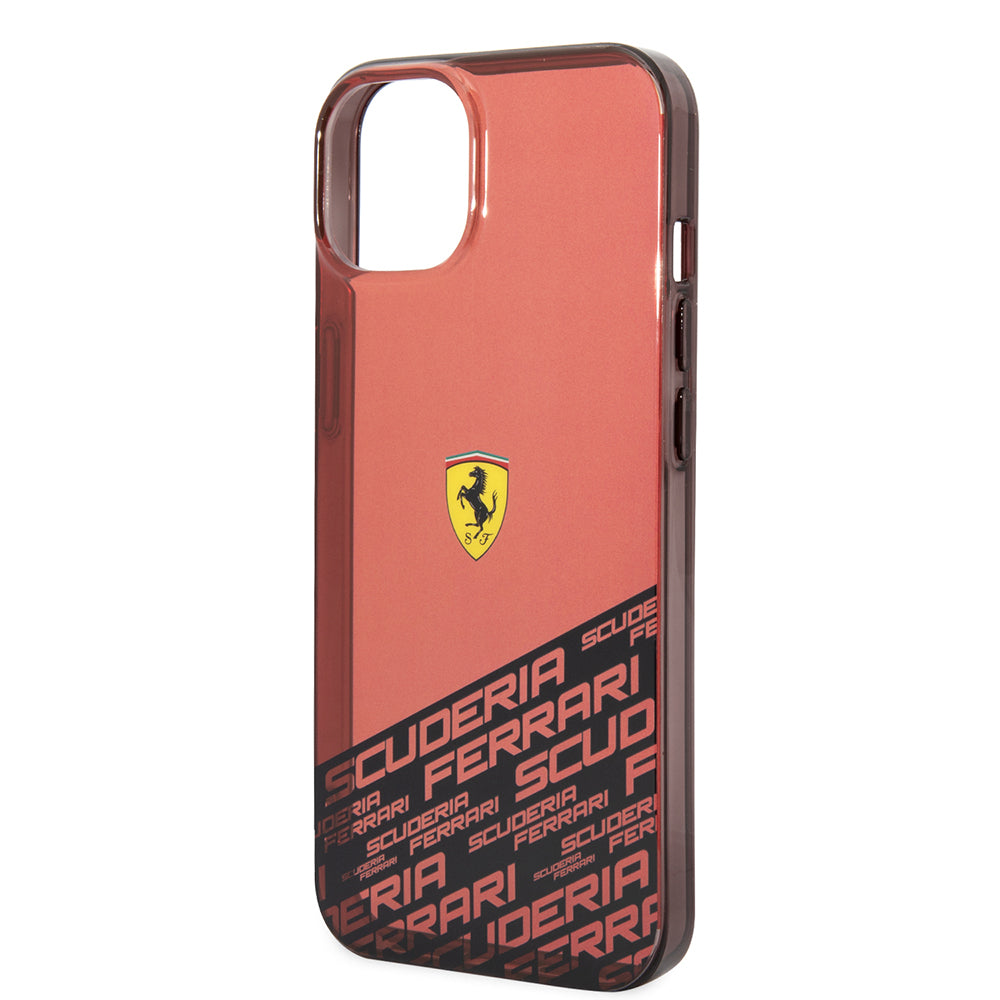 iPhone 14 Kılıf Ferrari Orijinal Lisanlı Transparan Alt Kısım Baskılı Dizayn Kılıf