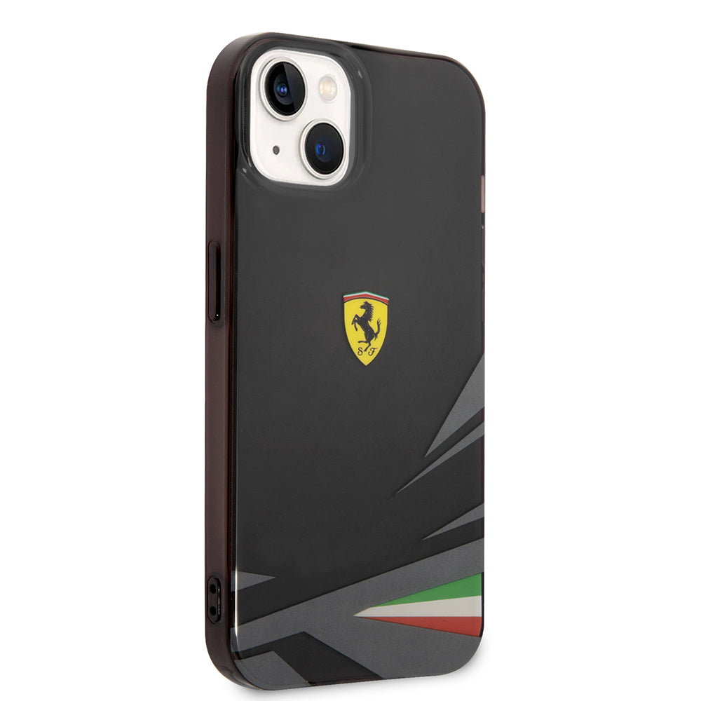 iPhone 14 Kılıf Ferrari Orijinal Lisanslı Baskı Logolu İtalyan Bayrak Baskılı Dizayn Kılıf