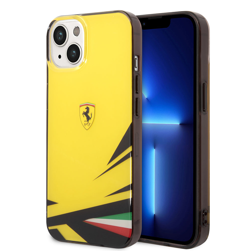 iPhone 14 Kılıf Ferrari Orijinal Lisanslı Baskı Logolu İtalyan Bayrak Baskılı Dizayn Kılıf