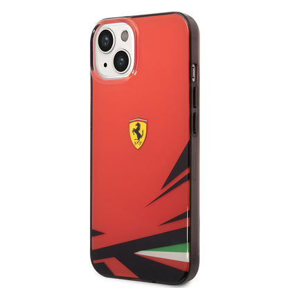 iPhone 14 Kılıf Ferrari Orijinal Lisanslı Baskı Logolu İtalyan Bayrak Baskılı Dizayn Kılıf