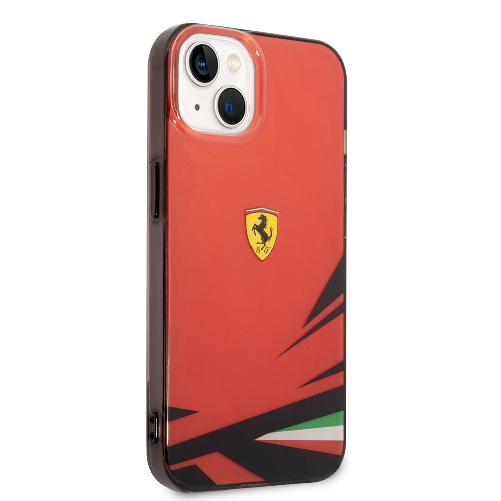 iPhone 14 Kılıf Ferrari Orijinal Lisanslı Baskı Logolu İtalyan Bayrak Baskılı Dizayn Kılıf