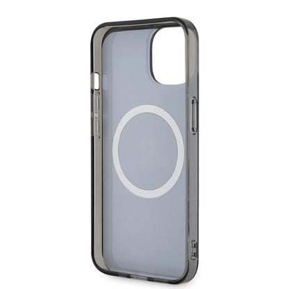 iPhone 14 Kılıf Ferrari Orijinal Lisanslı M-safe Şarj Özellikli Yatay Çizgili Dizayn Kılıf