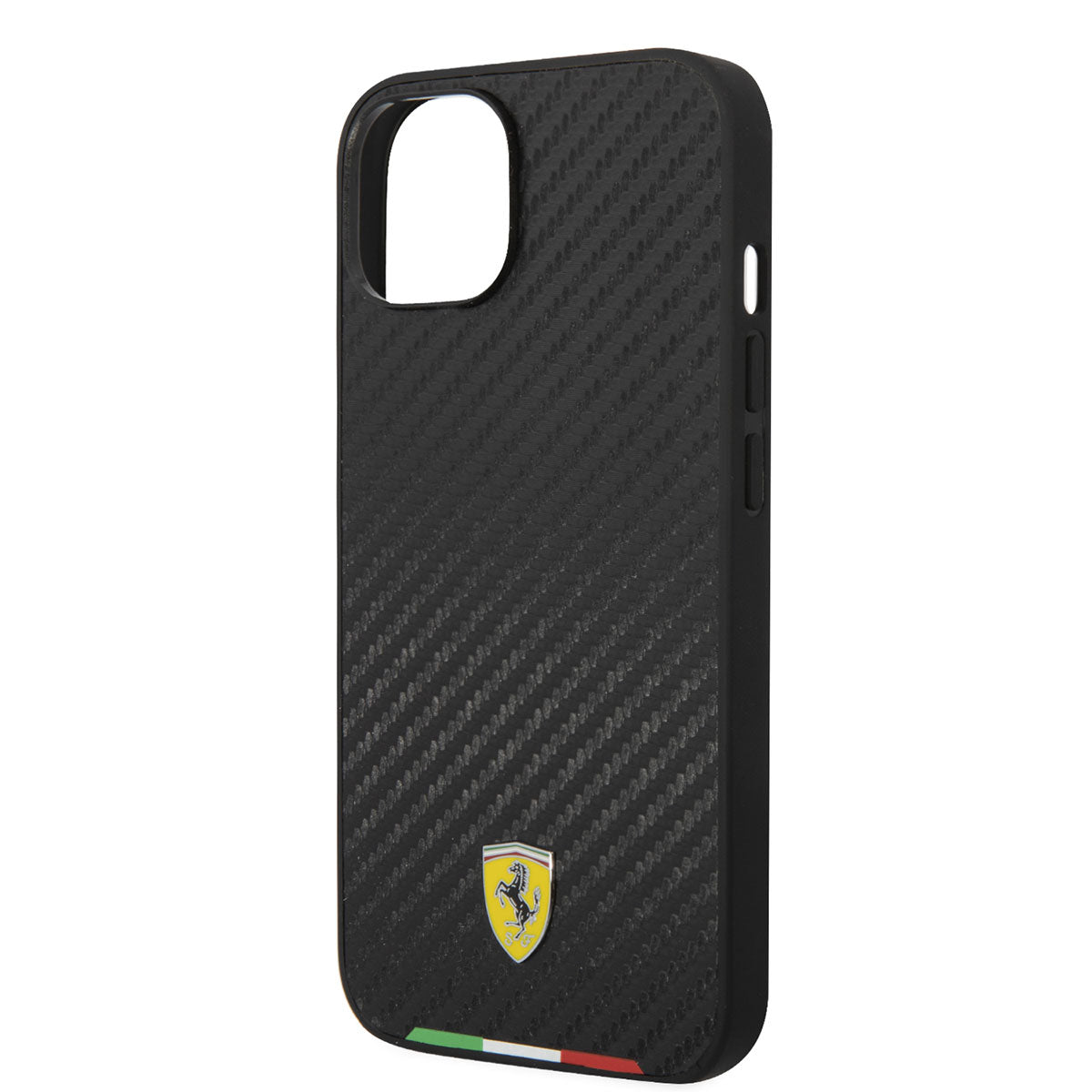 iPhone 14 Kılıf Ferrari M-safe Şarj Özellikli Karbon İtalyan Bayrak Dizayn Kılıf