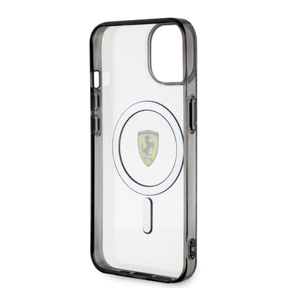 iPhone 14 Kılıf Ferrari M-safe Şarj Özellikli Transparan Dizayn Kılıf