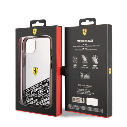 iPhone 14 Kılıf Ferrari orijinal Lisanlı Transparan Alt Kısım Baskılı Dizayn Kılıf