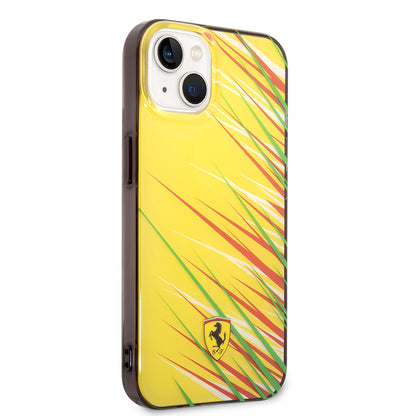 iPhone 14 Kılıf Ferrari orijinal Lisanslı Baskı Logolu Çimen Desenli Kılıf