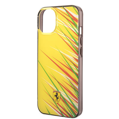 iPhone 14 Kılıf Ferrari orijinal Lisanslı Baskı Logolu Çimen Desenli Kılıf
