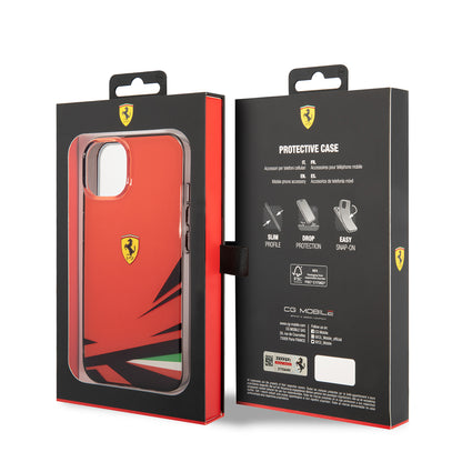 iPhone 14 Kılıf Ferrari orijinal Lisanslı Baskı Logolu İtalyan Bayrak Baskılı Dizayn Kılıf