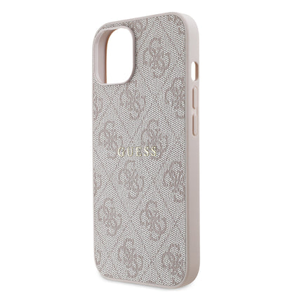iPhone 14 Kılıf Guess Orijinal Lisanslı M-safe Şarj Özellikli 4G Desen Yazı Logolu Kılıf