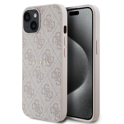 iPhone 14 Kılıf Guess Orijinal Lisanslı M-safe Şarj Özellikli 4G Desen Yazı Logolu Kılıf