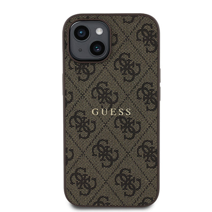iPhone 14 Kılıf Guess Orijinal Lisanslı M-safe Şarj Özellikli 4G Desen Yazı Logolu Kılıf