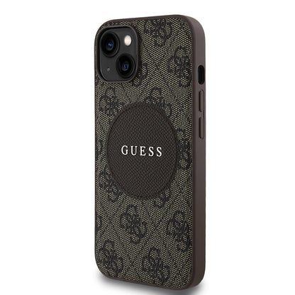 iPhone 14 Kılıf Guess Orijinal Lisanslı M-safe Şarj Özellikli Yazı Logolu Circle Classic Kılıf