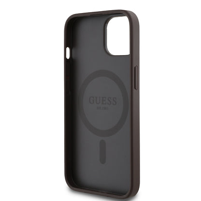 iPhone 14 Kılıf Guess Orijinal Lisanslı M-safe Şarj Özellikli Yazı Logolu Circle Classic Kılıf