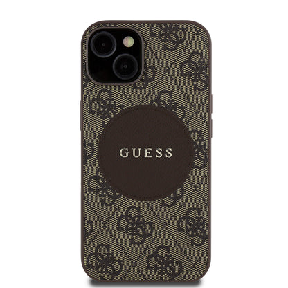 iPhone 14 Kılıf Guess Orijinal Lisanslı M-safe Şarj Özellikli Yazı Logolu Circle Classic Kılıf