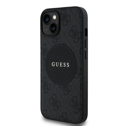 iPhone 14 Kılıf Guess Orijinal Lisanslı M-safe Şarj Özellikli Yazı Logolu Circle Classic Kılıf