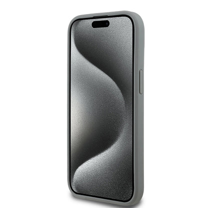 iPhone 14 Kılıf Guess Orijinal Lisanslı Taşlı Arka Yüzey Üçgen Logolu Kılıf