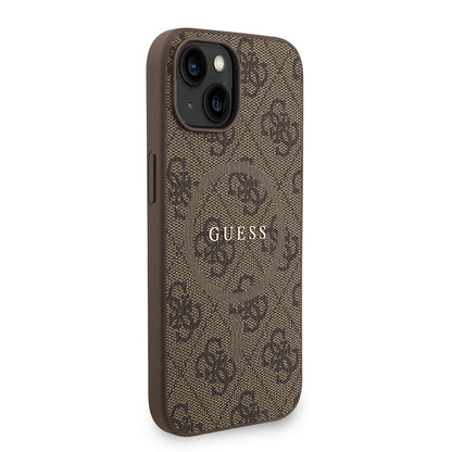 iPhone 14 Kılıf Guess orijinal Lisanslı M-safe Şarj Özellikli PU Deri Bilek Askı İpli Yazı Logolu Kılıf