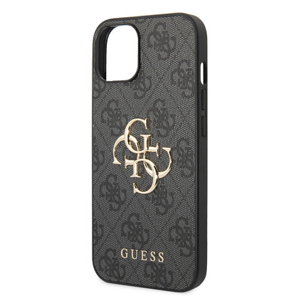iPhone 14 Kılıf Guess PU Deri Büyük Metal Logo Dizaynlı Kılıf