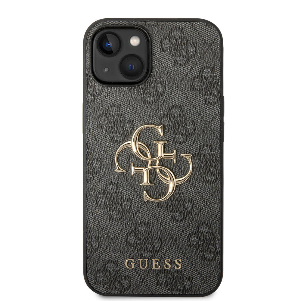 iPhone 14 Kılıf Guess PU Deri Büyük Metal Logo Dizaynlı Kılıf