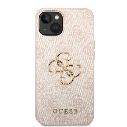 iPhone 14 Kılıf Guess PU Deri Büyük Metal Logo Dizaynlı Kılıf