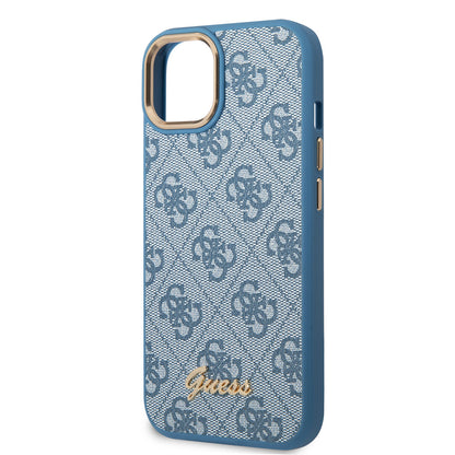 iPhone 14 Kılıf GUESS PU Deri Metal Logo Dizaynlı Kılıf